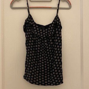 LOFT Navy Patterned Tank Top (Size XS)